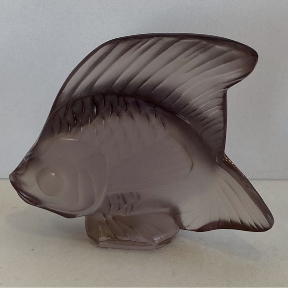 Lalique Other - Lalique France Signed Fish Sculpture Opaque Gray